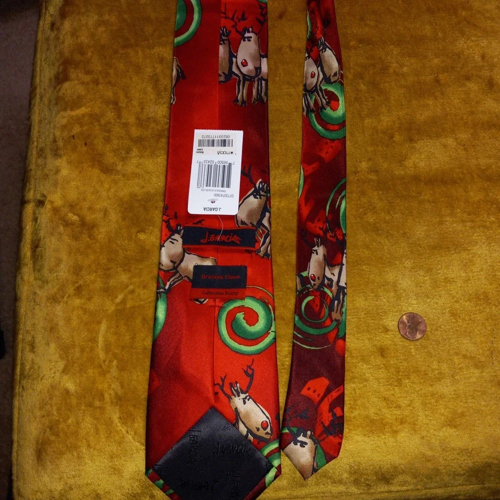 Jerry Garcia Tie Silk Blend Reindeer Dracula Claus Collection 60 Christmas NWT
